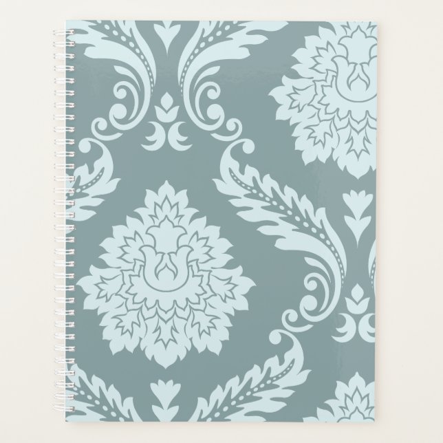 Rococo Damask Art I Duck Egg Blue+Teal (Devant)