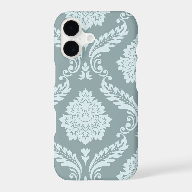 Rococo Damask Art I Duck Egg Blue+Teal (Verso)