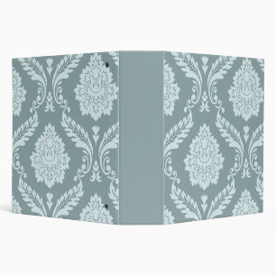 Rococo Damask Art I Duck Egg Blue+Teal Binder