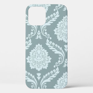 Rococo Damask Art I Duck Egg Blue+Teal iPhone 12 Pro Case