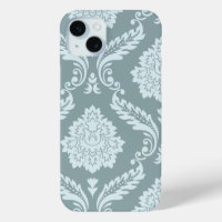 Rococo Damask Art I Duck Egg Blue+Teal