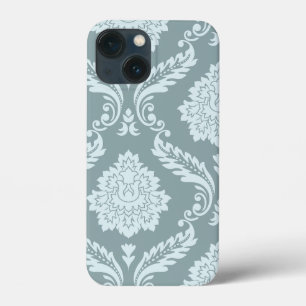 Rococo Damask Art I Duck Egg Blue+Teal iPhone 13 Mini Case