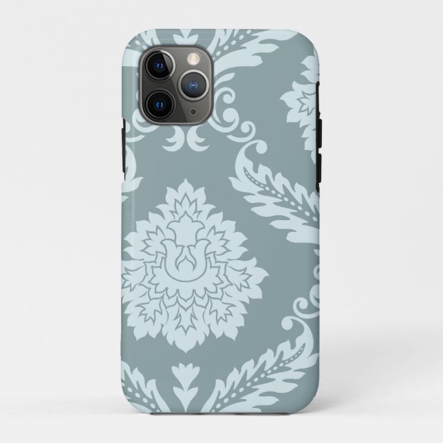 Rococo Damask Art I Duck Egg Blue+Teal Case-Mate iPhone Case (Back)