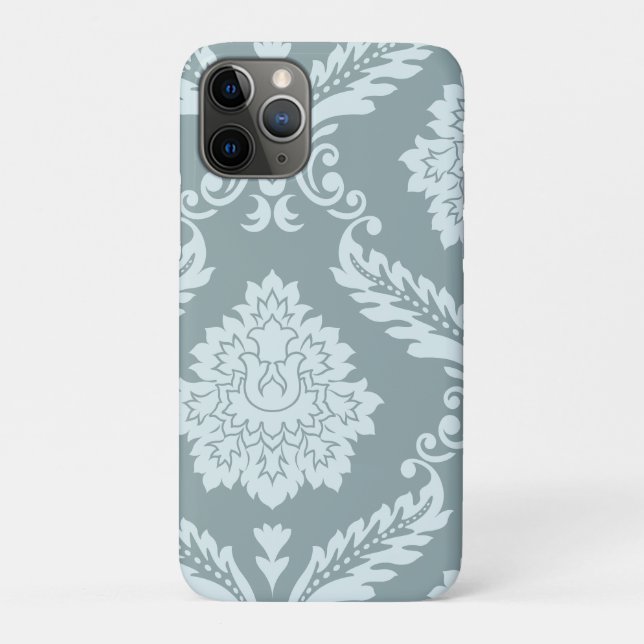 Rococo Damask Art I Duck Egg Blue+Teal Case-Mate iPhone Case (Back)