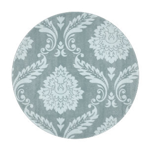 Rococo Damask Art I Duck Egg Blue+Teal Cutting Board