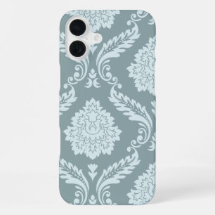 Rococo Damask Art I Duck Egg Blue+Teal iPhone 16 Plus Case