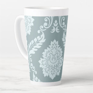 Rococo Damask Art I Duck Egg Blue+Teal Latte Mug