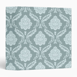 Rococo Damask Big Pattern Duck Egg Blue+Teal Binder