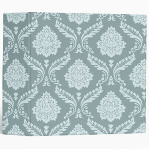 Rococo Damask Big Pattern Duck Egg Blue+Teal Binder