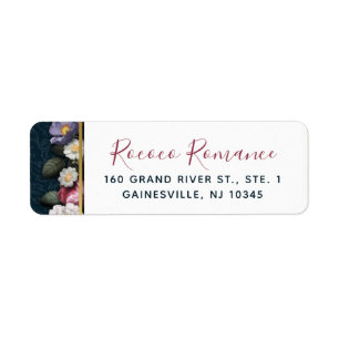 Rococo Damask & Elegant Floral Return Adresse