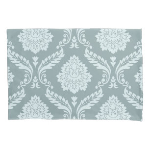 Rococo Damask Lg Pattern Duck Egg Blue+Teal Pillowcase