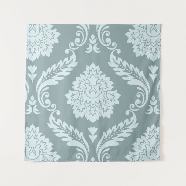 Rococo Damask Lg Pattern Duck Egg Blue+Teal Tapestry (Front)