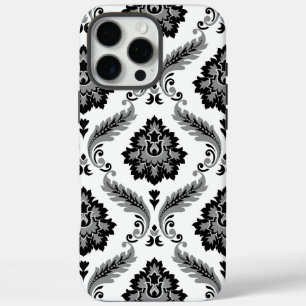 Rococo Damask Pattern Grey Black White iPhone 16 Pro Max Case