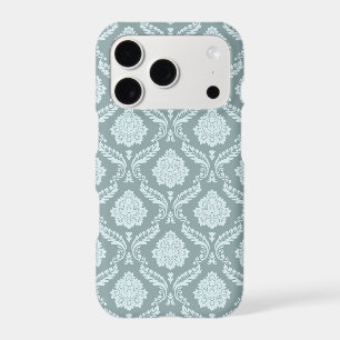 Rococo Damask Rpt Pattern Duck Egg Blue+Teal