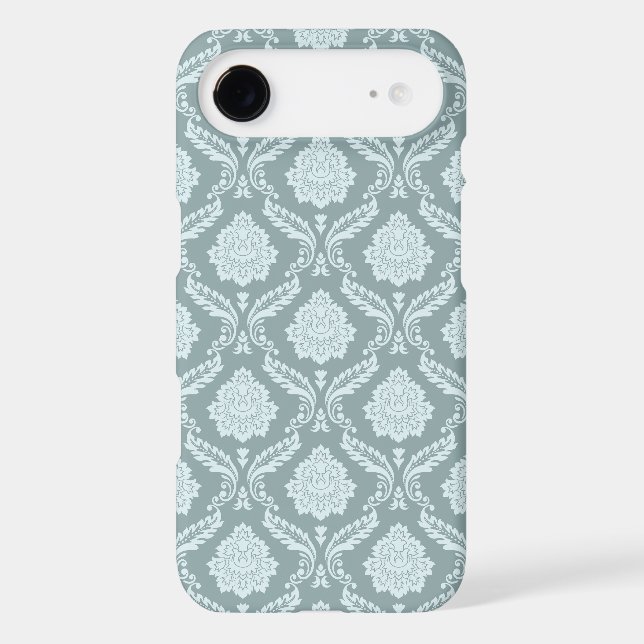 Rococo Damask Rpt Pattern Duck Egg Blue+Teal (Verso)