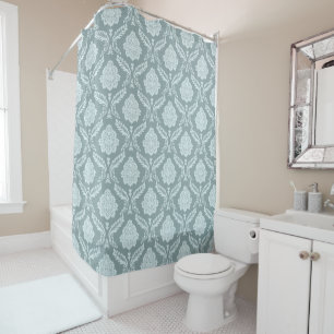 Rococo Damask Rpt Pattern Duck Egg Blue+Teal