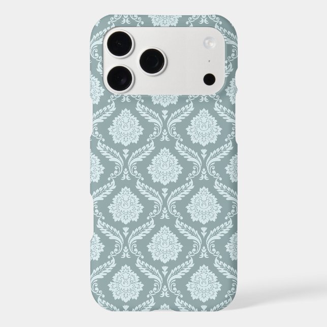 Rococo Damask Rpt Pattern Duck Egg Blue+Teal (Back)