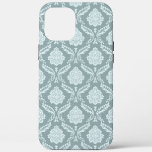 Rococo Damask Rpt Pattern Duck Egg Blue+Teal iPhone 12 Pro Max Case