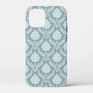 Rococo Damask Rpt Pattern Duck Egg Blue+Teal iPhone 12 Mini Case