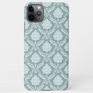 Rococo Damask Rpt Pattern Duck Egg Blue+Teal iPhone 11Pro Max Case