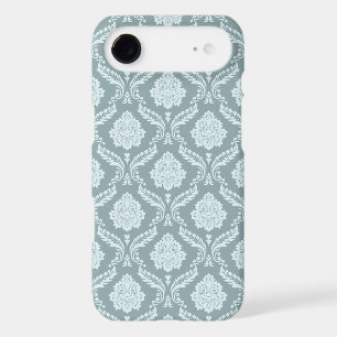 Rococo Damassé Rpt Motif Œuf de Canard Bleu+Turquo