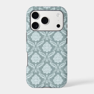 Rococo Damassé Rpt Motif Œuf de Canard Bleu+Turquo