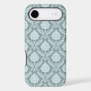 Rococo Damassé Rpt Motif Œuf de Canard Bleu+Turquo
