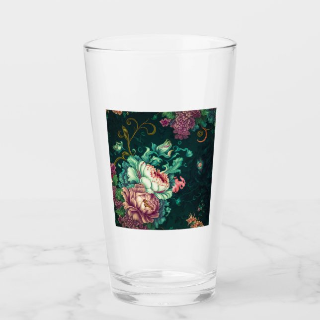 Rococo Décor Floral Verre Tumbler (Devant)