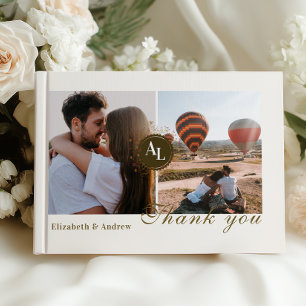 Rococo Floral Antique Frame Wedding Photo Guest Book