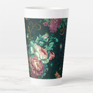Rococo Floral Decoration Latte Mug