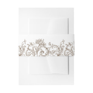 Rococo Florentine Monochrome Invitation Belly Band
