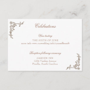 Rococo Florentine Monochrome Monogram Enclosure Card