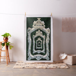 Rococo Frames Dk Green Velvet Fabric