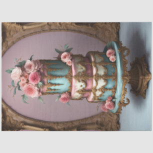 Rococo French Parisian Tiered Cake Decoupage Tissue Paper