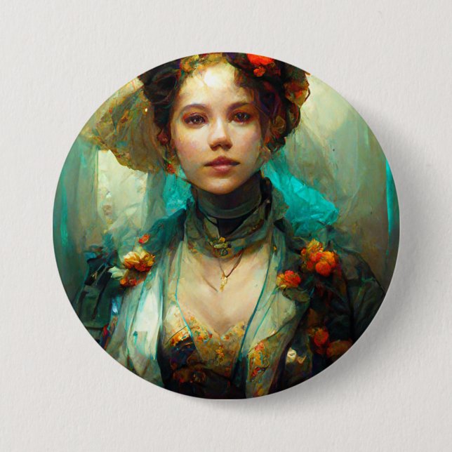 Rococo Future Sci-Fi Fantasy 3 Inch Round Button (Front)