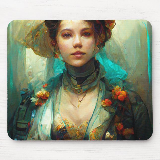 Rococo Future Sci-Fi Fantasy Mouse Pad (Front)