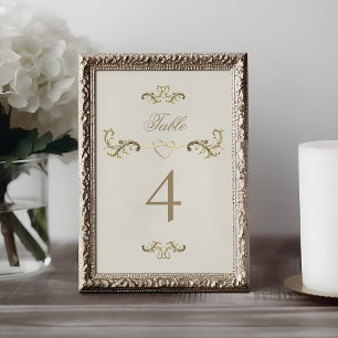 Rococo Gold Mariage Numéro de table