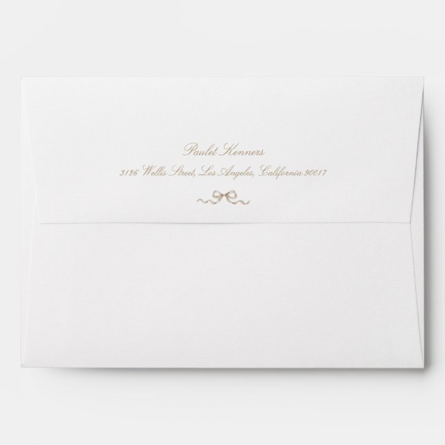 Rococo Heirloom Bow Bridal Shower Envelope (Back (Top Flap))
