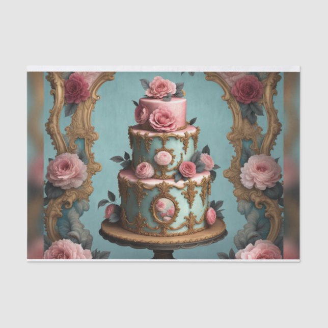 Rococo Parisian Tiered Cake 7 Decoupage Paper (Front)