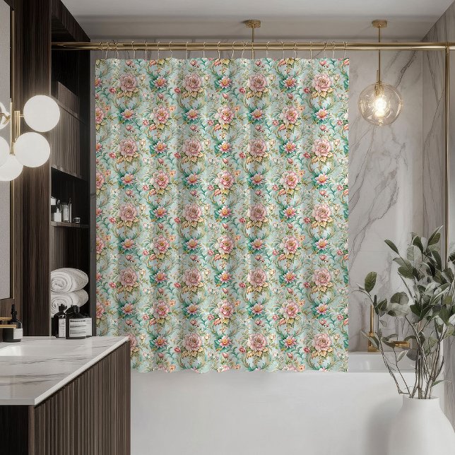 Rococo Pastel Curtain Soft Flowers for Décor (Rococo Pastel Curtain Soft Flowers for Décor)