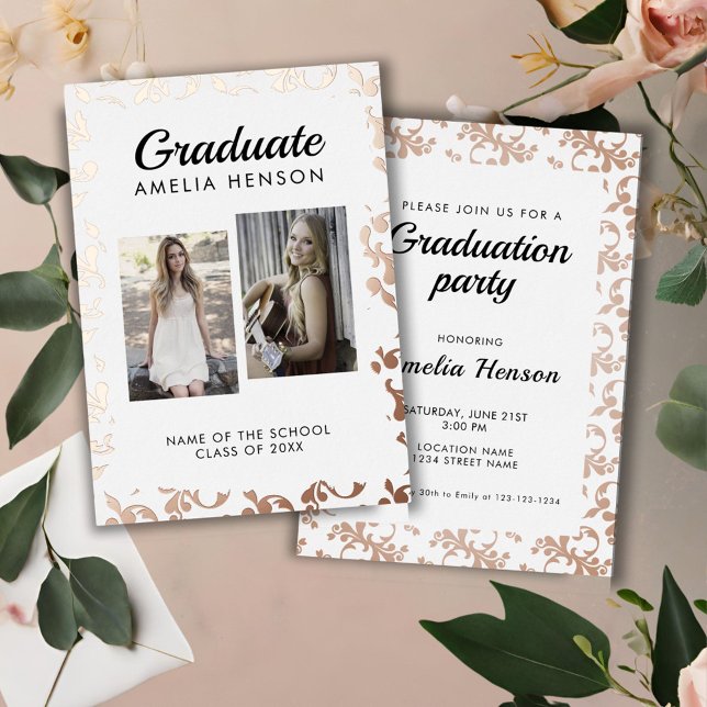 Rococo Pattern Graduate 2 Photo Collage Graduation (Creator Uploaded)