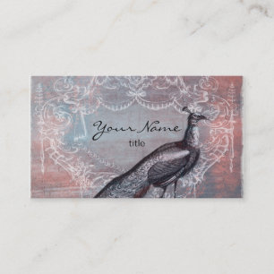 Rococo Peacock in Pink & Blue Business Cards
