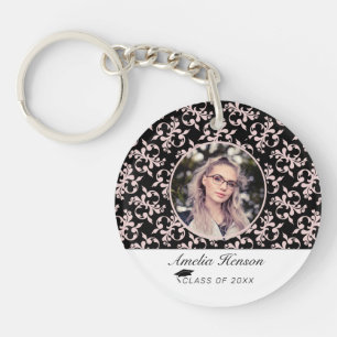 Rococo Pink Black Graduate Photo Graduate