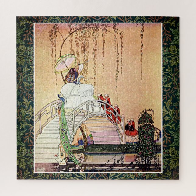 Rococo Princess walking in a fairytale garden Jigsaw Puzzle (Vertical)