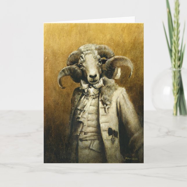 Rococo Ram Greetings Card (Front)