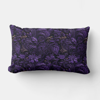 Rococo Realms : Coussin foncé violet et or complex