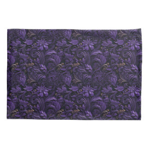 Rococo Realms: Dark Purple & Gold Pillow Case