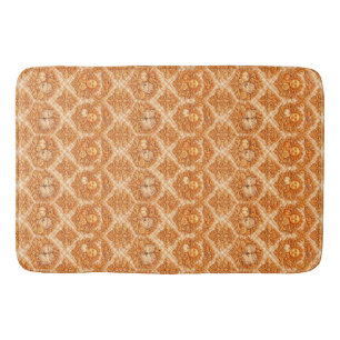 Rococo Revival Damask Nature Pattern Bath Mat