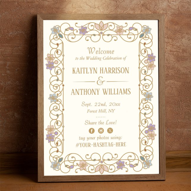 Rococo Revival Elegant Vintage Floral Wedding Poster (Creator Uploaded)