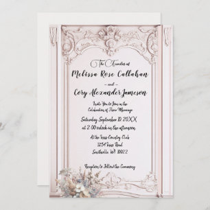 Rococo Revival Ornate Formal Wedding Invitation